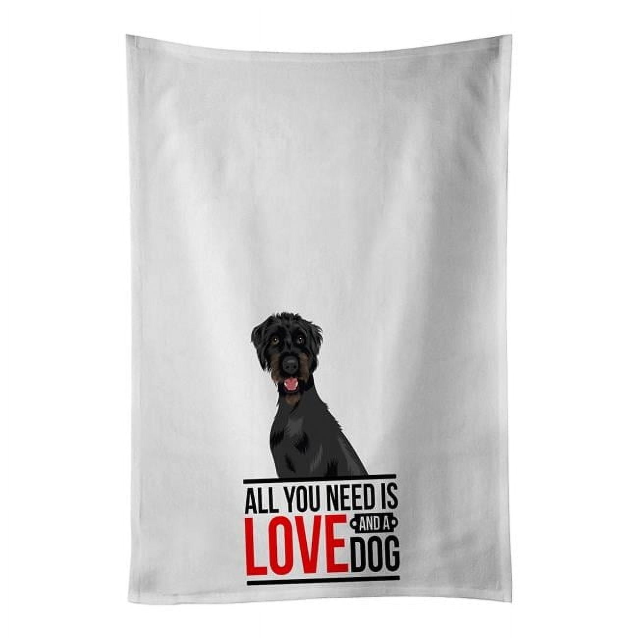 Carolines Treasures WDK3627WTKT 28 x 19 in. Unisex Doodle Black & Tan White Dish Towels Kitchen Towel - Set of 2
