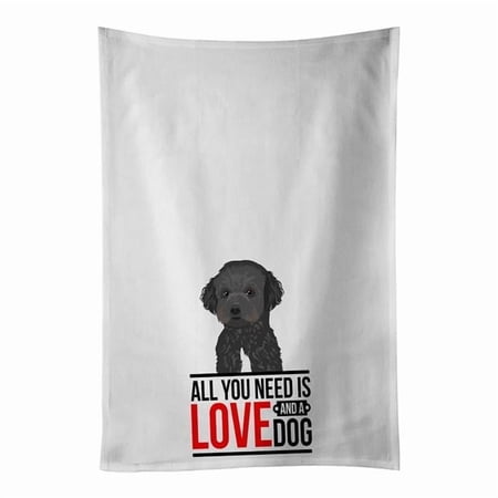 Carolines Treasures WDK3628WTKT 28 x 19 in. Unisex Doodle Black & White No.1 White Dish Towels Kitchen Towel - Set of 2