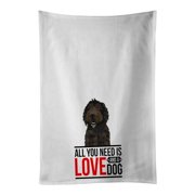 Carolines Treasures WDK3631WTKT 28 x 19 in. Unisex Doodle Chocolate No.1 White Dish Towels Kitchen Towel - Set of 2