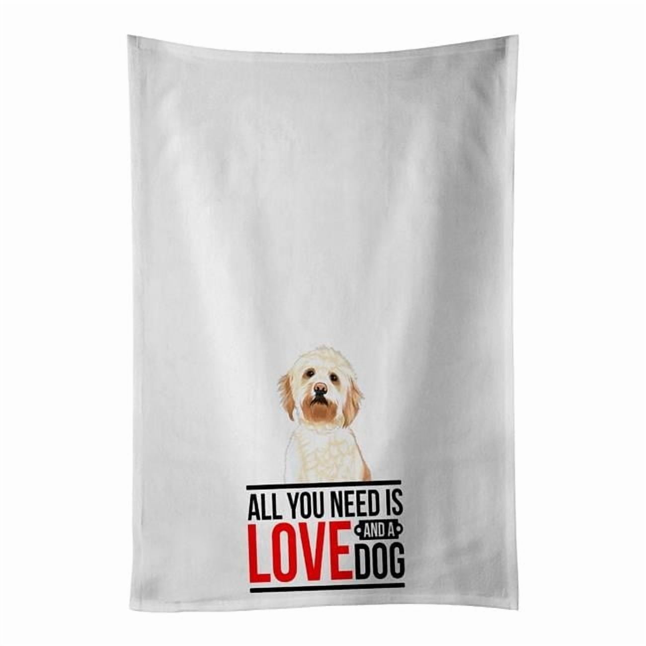 Carolines Treasures WDK3650WTKT 28 x 19 in. Unisex Doodle Red No.2 White Dish Towels Kitchen Towel - Set of 2