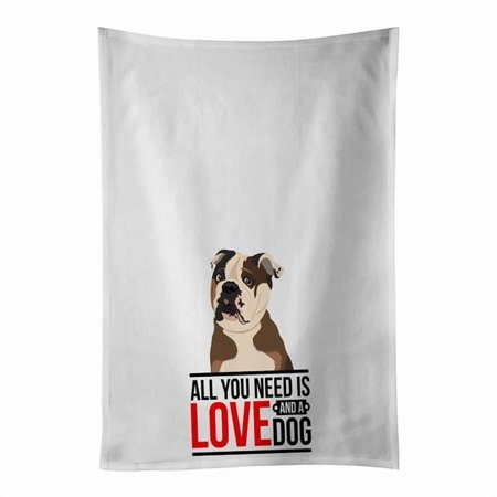 Carolines Treasures WDK3661WTKT 28 x 19 in. Unisex English Bulldog Chocolate Tan White Dish Towels Kitchen Towel - Set of 2