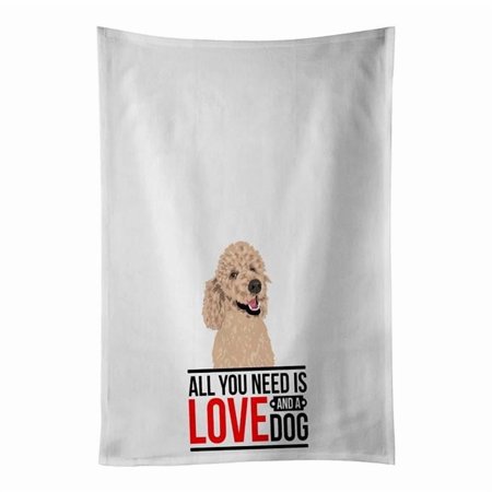 Carolines Treasures WDK3743WTKT 28 x 19 in. Unisex Poodle Standard Cafe Au Lait White Dish Towels Kitchen Towel - Set of 2
