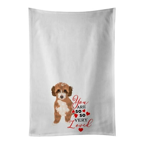 Carolines Treasures WDK3905WTKT 28 x 19 in. Unisex Doodle Tricolor No.2 So Loved White Dish Towels Kitchen Towel - Set of 2