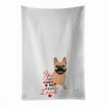 thumbnail image 1 of Carolines Treasures WDK3922WTKT 28 x 19 in. Unisex French Bulldog Fawn No.2 So Loved White Dish Towels Kitchen Towel - Set of 2, 1 of 3