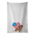 thumbnail image 1 of Carolines Treasures WDK4107WTKT 28 x 19 in. Unisex Dachshund Chocolate Patriotic White Dish Towels Kitchen Towel - Set of 2, 1 of 3