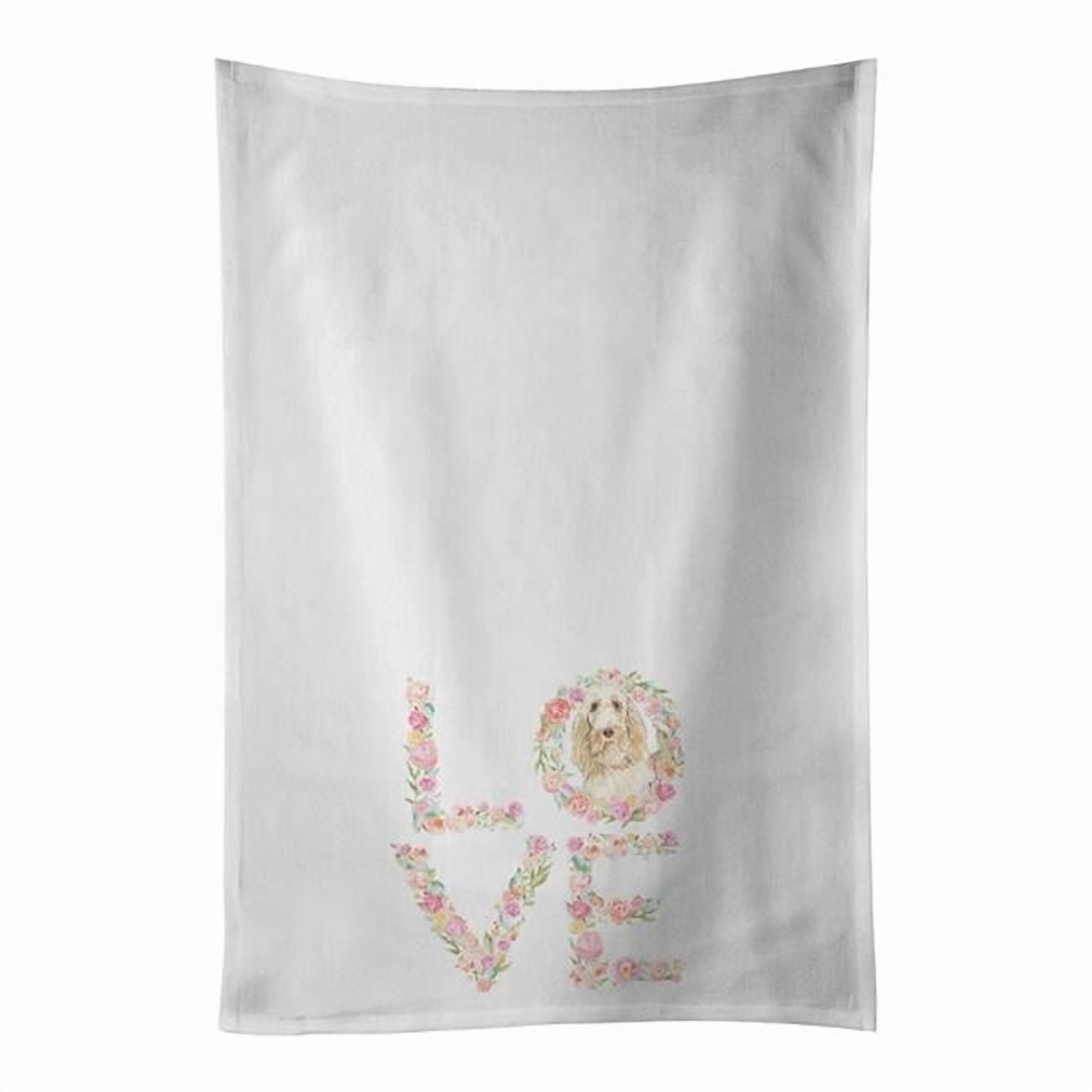 Carolines Treasures WDK4624WTKT 28 x 19 in. Unisex Spinone Italiano Love White Dish Towels Kitchen Towel - Set of 2