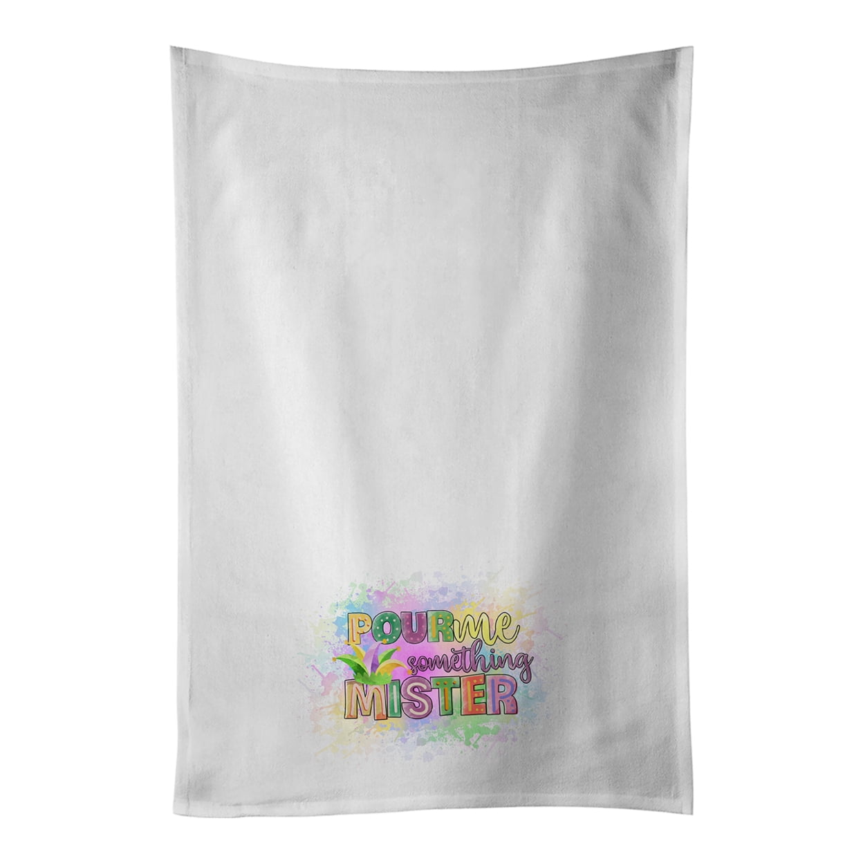 Carolines Treasures WDK4649WTKT Pour Me Something Mister Mardi Gras White Kitchen Towel Set of 2 Dish Towels 19 X 25"