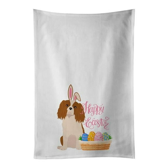 Carolines Treasures WDK4961WTKT 28 x 19 in. Blenheim Cavalier Spaniel Easter White Kitchen Towel, Set of 2