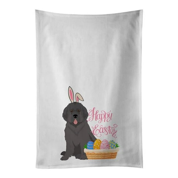 Carolines Treasures WDK5058WTKT 28 x 19 in. Gray Newfoundland Easter White Kitchen Towel, Set of 2