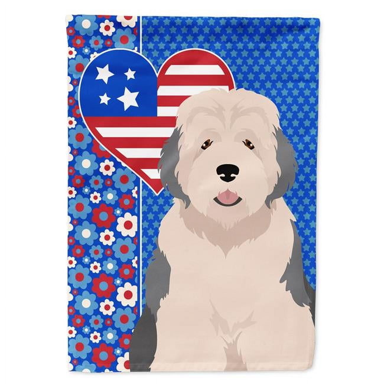 Carolines Treasures WDK5254CHF 40 x 28 in. Old English Sheepdog USA American Canvas House Flag