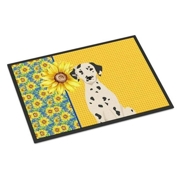 Carolines Treasures WDK5408JMAT 24 x 36 in. Summer Sunflowers Dalmatian Indoor or Outdoor Mat