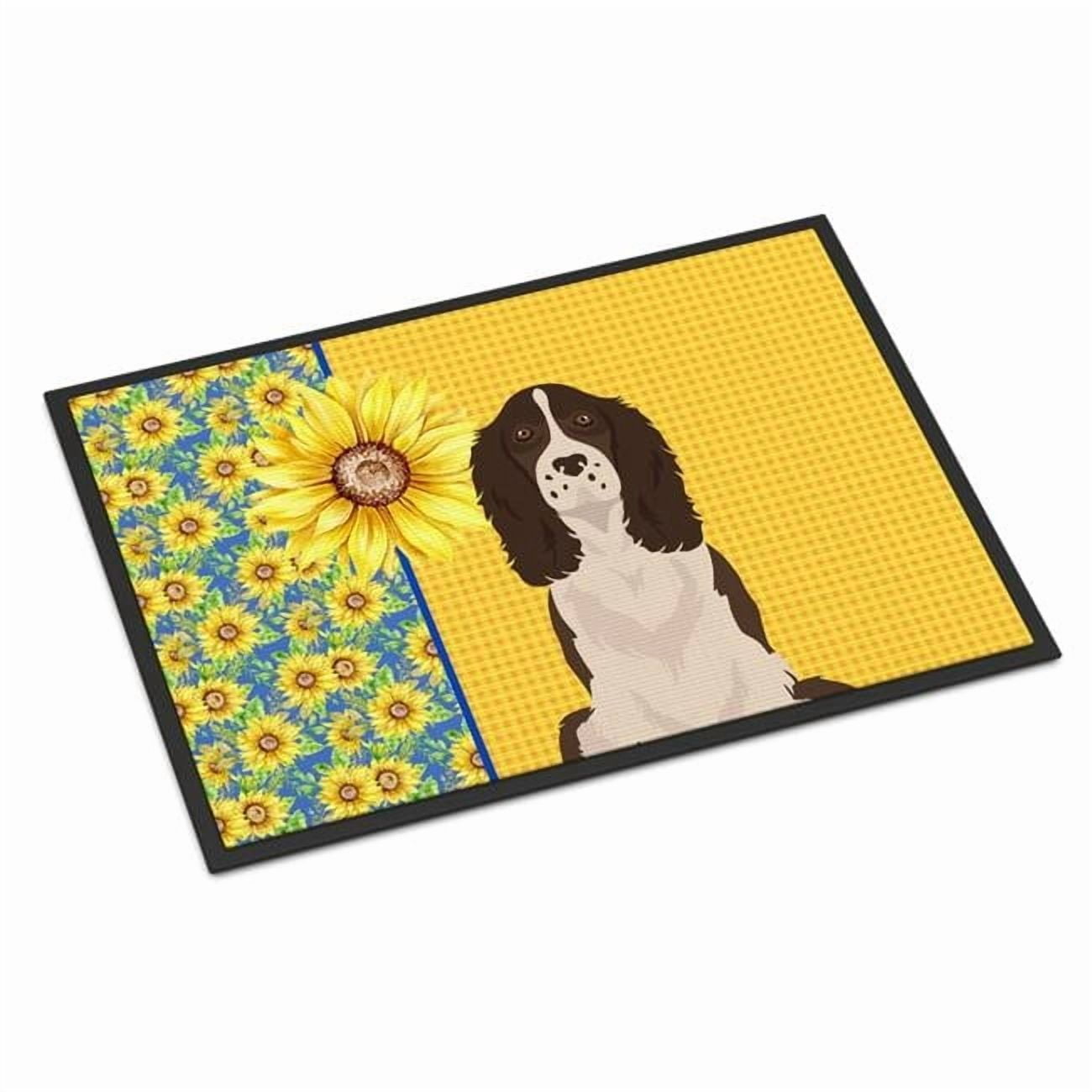 Carolines Treasures WDK5417JMAT 24 x 36 in. Summer Sunflowers Liver English Springer Spaniel Indoor or Outdoor Mat