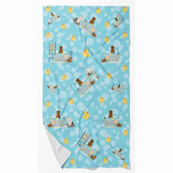 Dogue de Bourdeaux in Bathtub Bath Towel Large 24 in x 42 in