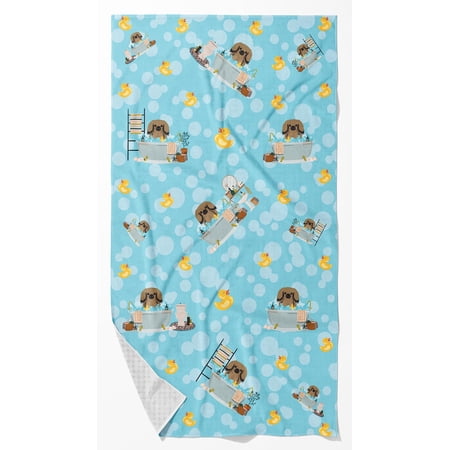 Carolines Treasures WDK5799BTLG 42 x 24 in. Unisex Tan Pekingese in Bathtub Bath Towel - Large