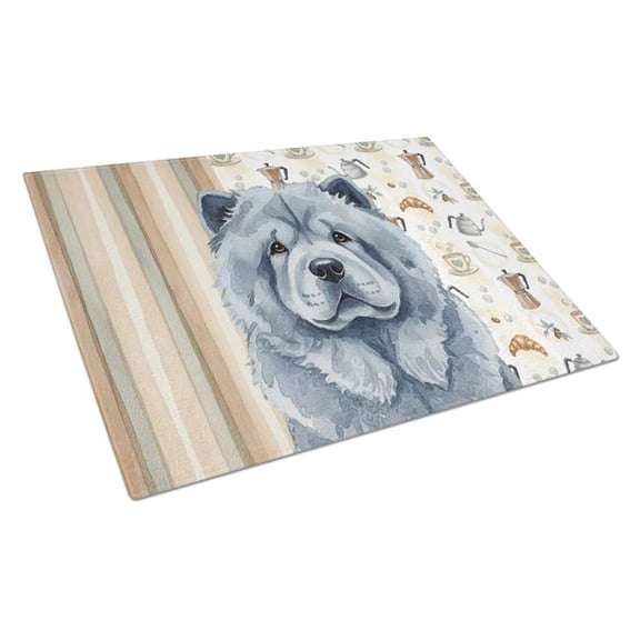 Carolines Treasures WDK7378LCB 11.25 x 15.25 in. Blue Chow Chow Coffee Bar Glass Cutting Board