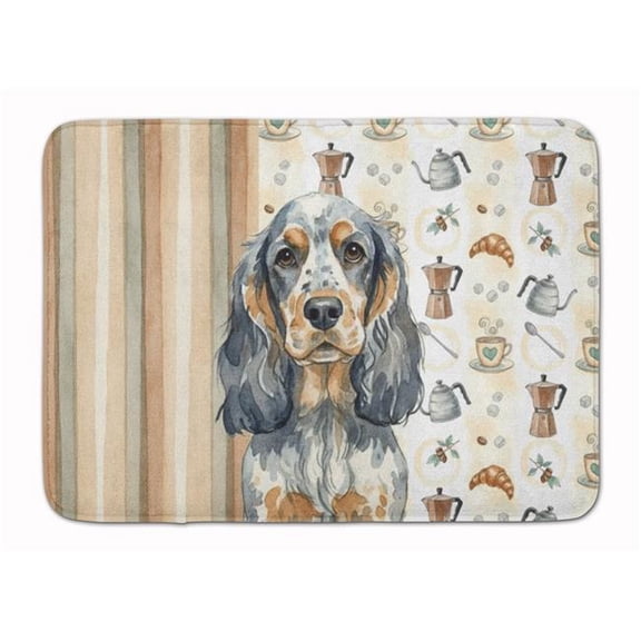 Carolines Treasures WDK7417RUG 19 x 27 in. Blue Roan & Tan English Cocker Spaniel Coffee Bar Memory Foam Kitchen Mat