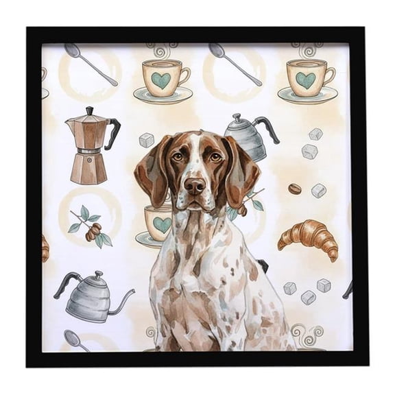 Carolines Treasures WDK7448MFP88 8 x 8 in. German Shorthaired Pointer Coffee Bar Framed Metal Print