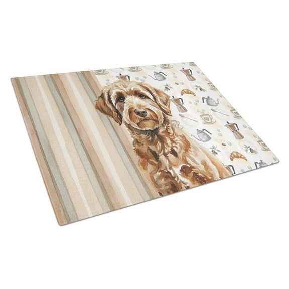 Carolines Treasures WDK7490LCB 11.25 x 15.25 in. Chocolate Labradoodle Coffee Bar Glass Cutting Board