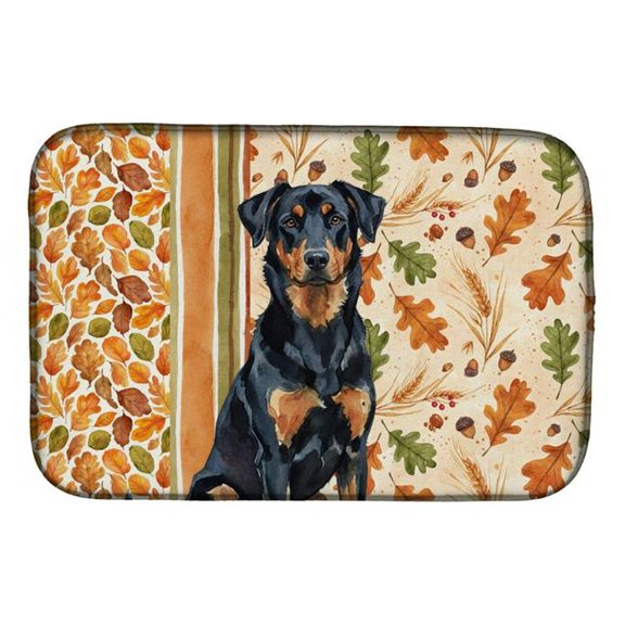 Carolines Treasures WDK7706DDM 21 x 14 in. Beauceron Heirloom Fall Dish Drying Mat - Multi Color