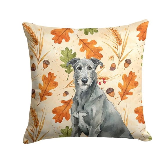 Carolines Treasures WDK7875PW1818 18 x 18 in. Gray Irish Wolfhound Heirloom Fall Throw Pillow