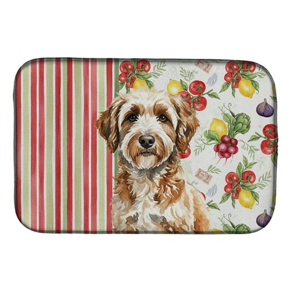 Carolines Treasures WDK8295DDM 21 x 14 in. Lagotto Romagnolo Vegetables Dish Drying Mat