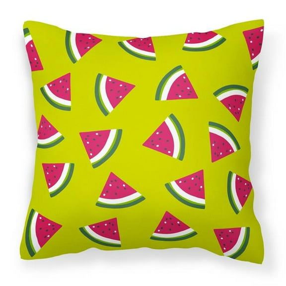 Carolines Treasures  Watermelon on Lime Green Fabric Decorative Pillow - Lime Green - 14 x 3 x 14 in.