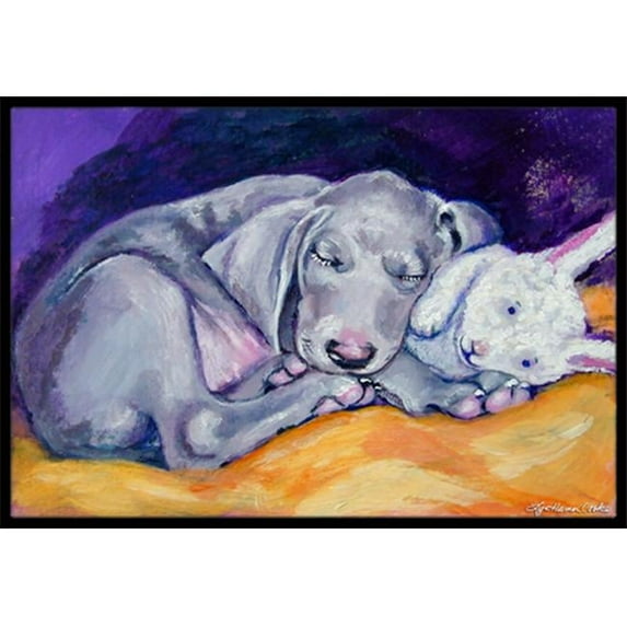 Carolines Treasures Weimaraner Snuggle Bunny Indoor & Outdoor Mat- 18 x 27 in.