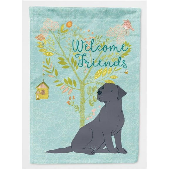 Carolines Treasures  Welcome Friends Black Labrador Retriever Flag - Garden Size