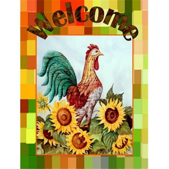 Carolines Treasures Welcome Rooster Flag Garden Size