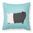 thumbnail image 1 of Welsh Black-Necked Goat Animal Art Checkboard Design Fabric Decorative Pillow, 1 of 2