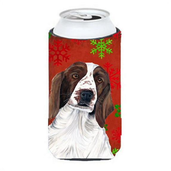 Carolines Treasures Welsh Springer Spaniel Snowflakes Holiday Christmas Tall Boy Hugger