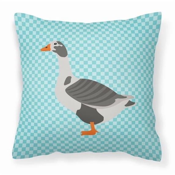 Carolines Treasures BB8069PW1414 West of England Goose Blue Check Fabric Decorative Pillow, 14 x 14 in.