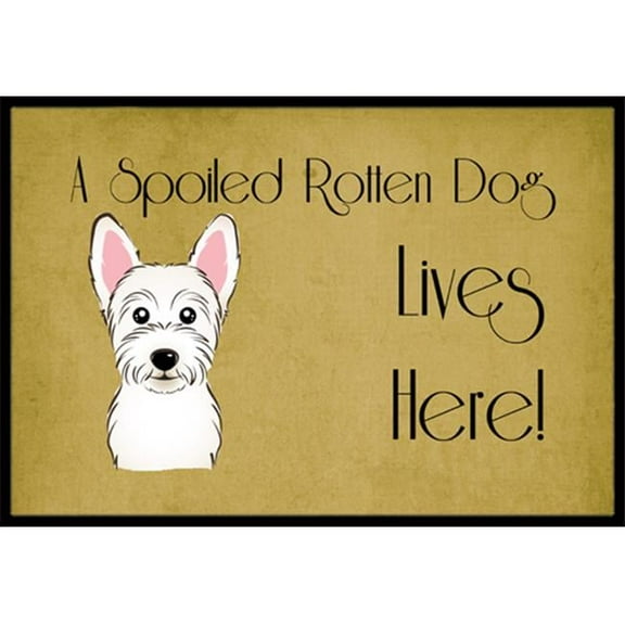 Carolines Treasures  Westie Spoiled Dog Lives Here Indoor & Outdoor Mat, 18 x 27 in.