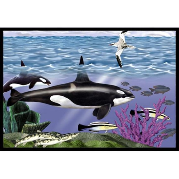 Carolines Treasures  Whale Orcas Indoor & Outdoor Mat 24 x 36 in.