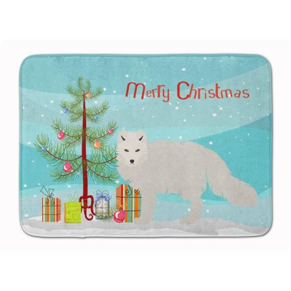 Carolines Treasures  White Arctic Fox Christmas Machine Washable Memory Foam Mat