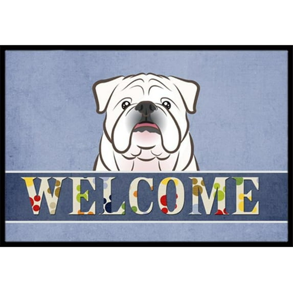 Carolines Treasures White English Bulldog Welcome Indoor & Outdoor Mat- 18 x 27 in.