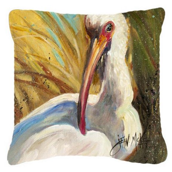 Carolines Treasures White Ibis Canvas Fabric Decorative Pillow