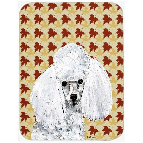 Carolines Treasures White Toy Poodle Fall Leaves Mouse Pad- - 7.75 x 9.25 In.