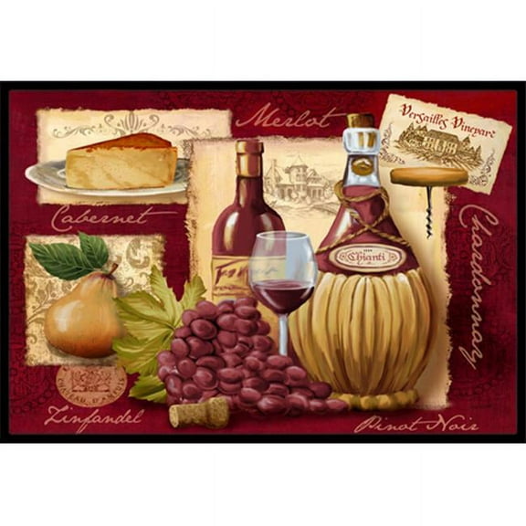 Carolines Treasures  Wine And Cheese Indoor & Outdoor Mat, 24 x 36 in.