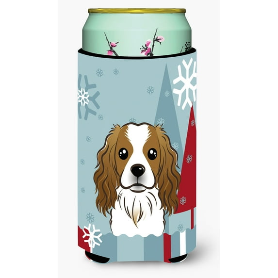 Carolines Treasures Winter Holiday Cavalier Spaniel Tall Boy Beverage Insulator Hugger Tall Boy multicolor
