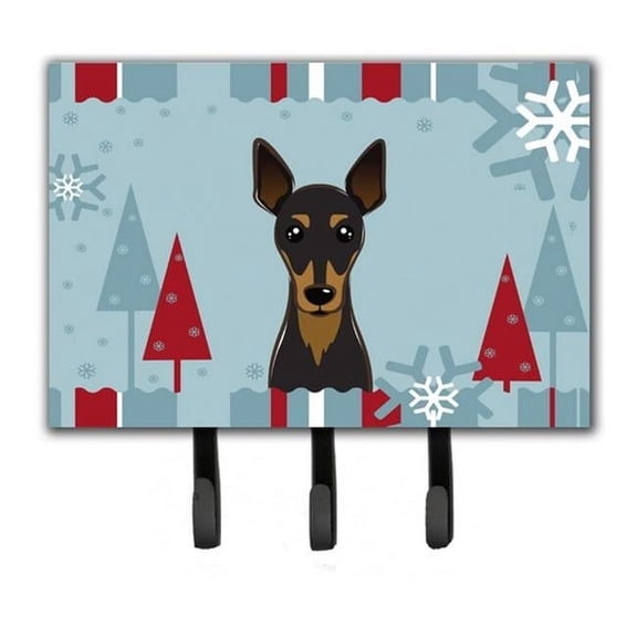 Carolines Treasures BB1736TH68 Winter Holiday Min Pin Leash & Key Holder