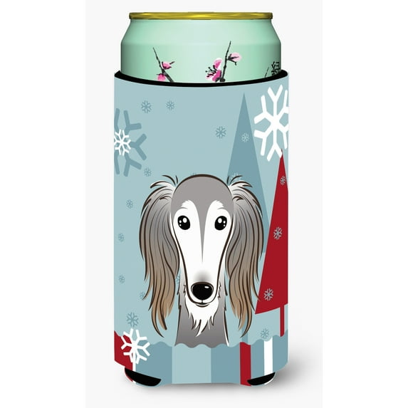 Carolines Treasures Winter Holiday Saluki Tall Boy Beverage Insulator Hugger Tall Boy multicolor