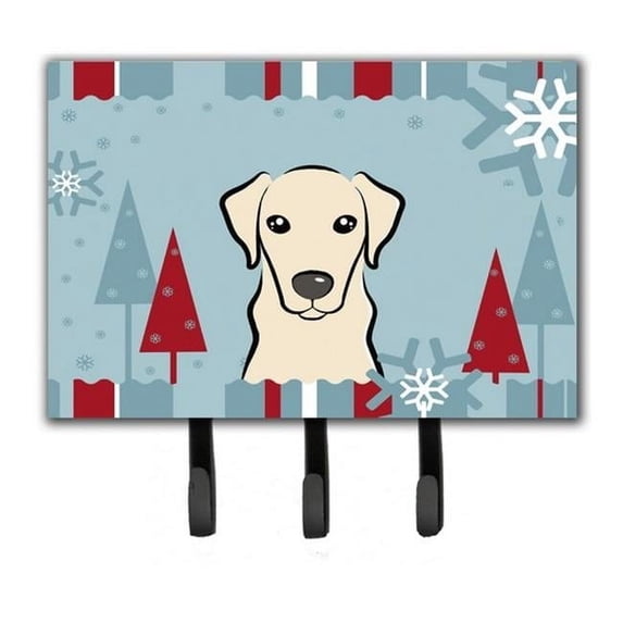 Carolines Treasures BB1718TH68 Winter Holiday Yellow Labrador Leash & Key Holder