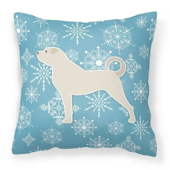 Carolines Treasures BB3577PW1818 Winter Snowflake Anatolian Shepherd Fabric Decorative Pillow