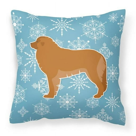 Carolines Treasures BB3558PW1818 Winter Snowflake Leonberger Fabric Decorative Pillow