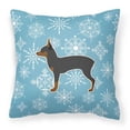 thumbnail image 1 of Carolines Treasures BB3487PW1818 Winter Snowflake Toy Fox Terrier Fabric Decorative Pillow, 1 of 2