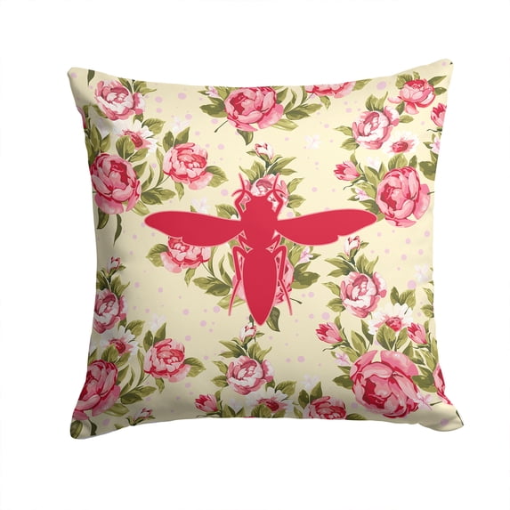 Carolines Treasures Yellow Jacket Shabby Chic Yellow Roses Fabric Decorative Pillow 14Hx14W multicolor