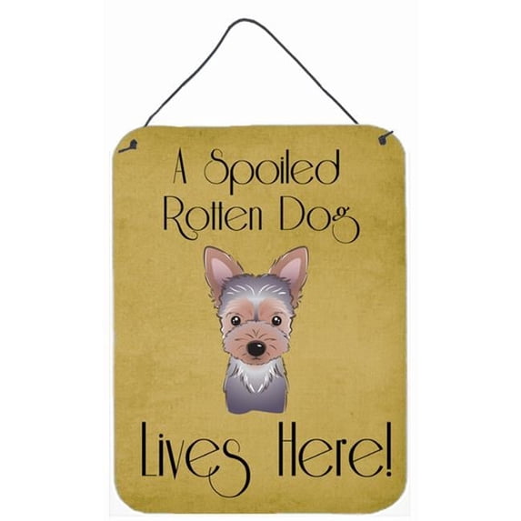 Carolines Treasures Yorkie Puppy Spoiled Dog Lives Here Wall and Door Hanging Prints