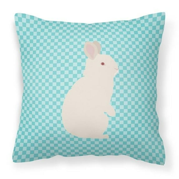 Carolines Treasures BB8139PW1414 New Zealand White Rabbit Blue Check Fabric Decorative Pillow, 14 x 14 in.