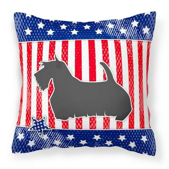 Carolines TreasuresPatriotic Scottish Terrier Square Decorative Outdoor Pillow